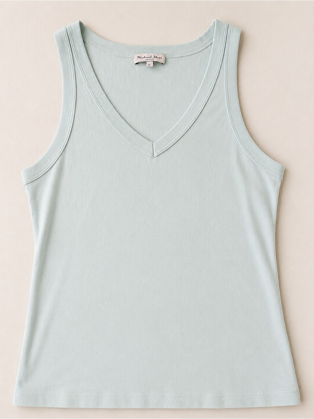 Michael Stars Light Blue Green V-Neck Tank Top